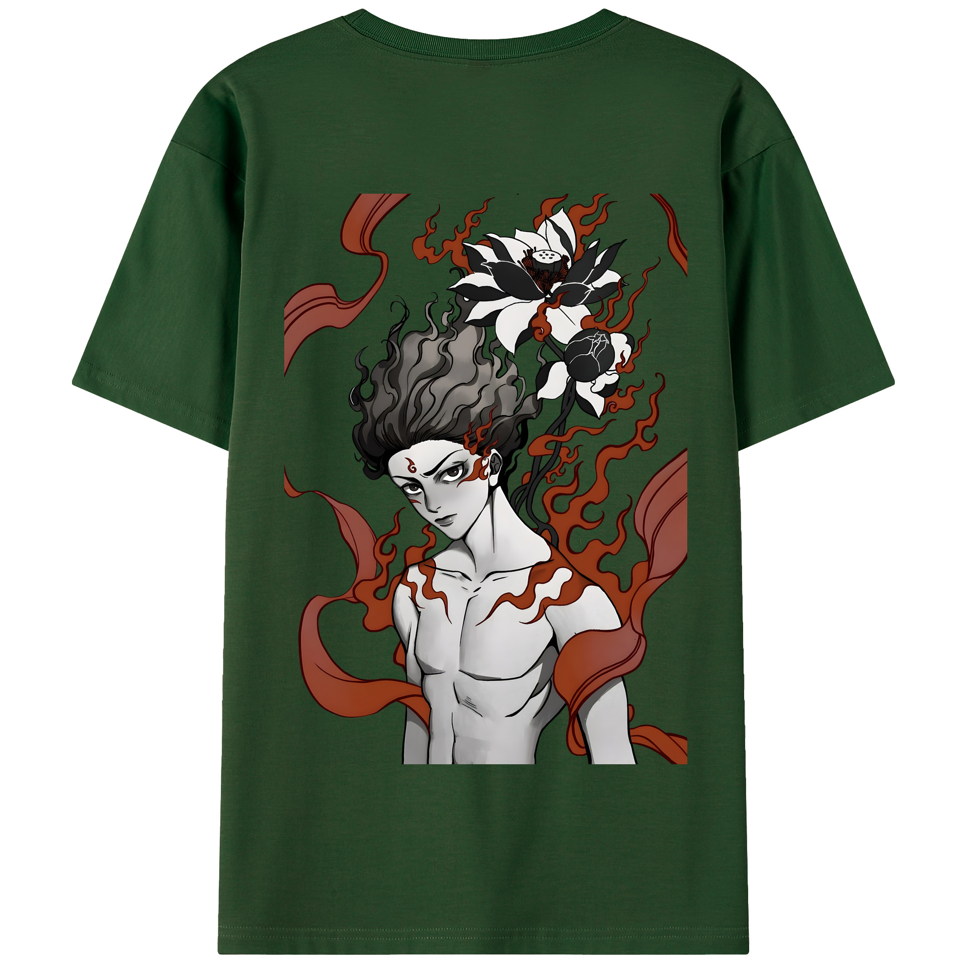 （画像用） Ne Zha 2 ナタ 魔童の大暴れ 綿100％半袖Tシャツ（背面プリント）